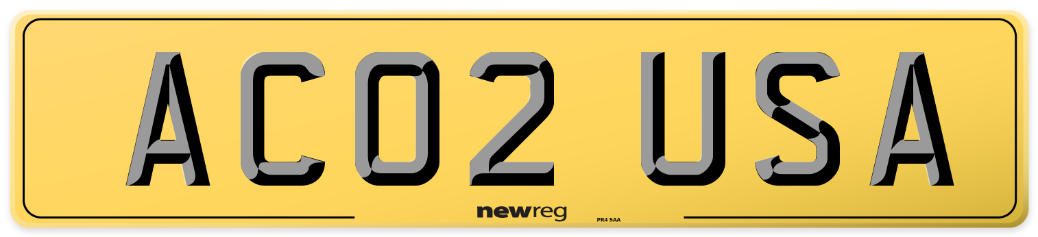 AC02 USA Rear Number Plate