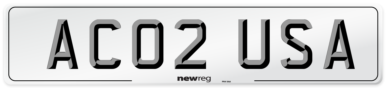 AC02 USA Front Number Plate