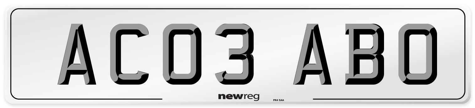 AC03 ABO Front Number Plate