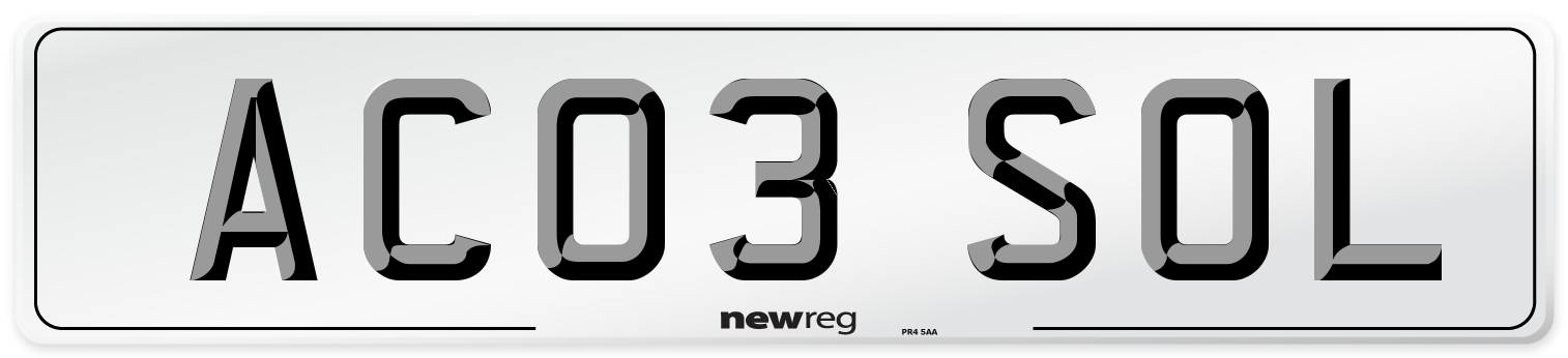 AC03 SOL Front Number Plate