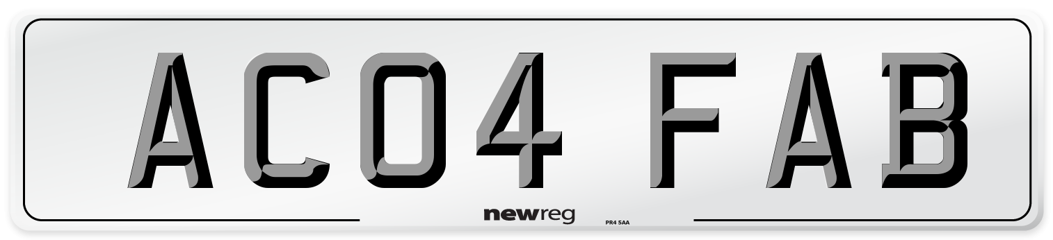 AC04 FAB Front Number Plate