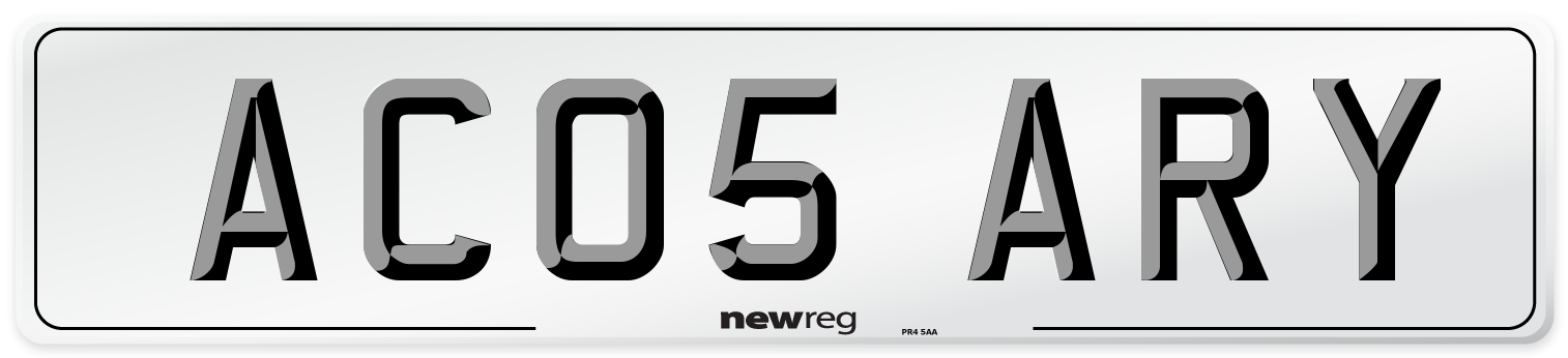 AC05 ARY Front Number Plate