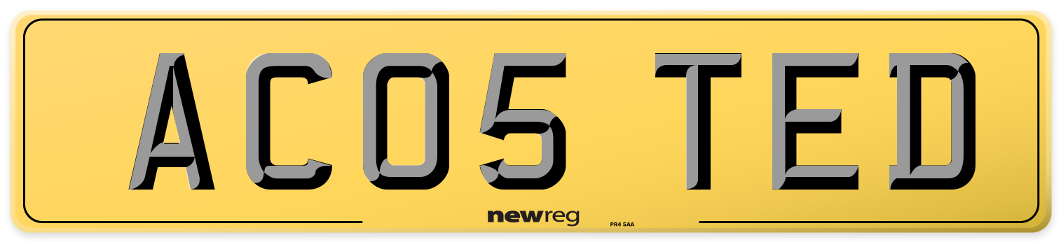 AC05 TED Rear Number Plate