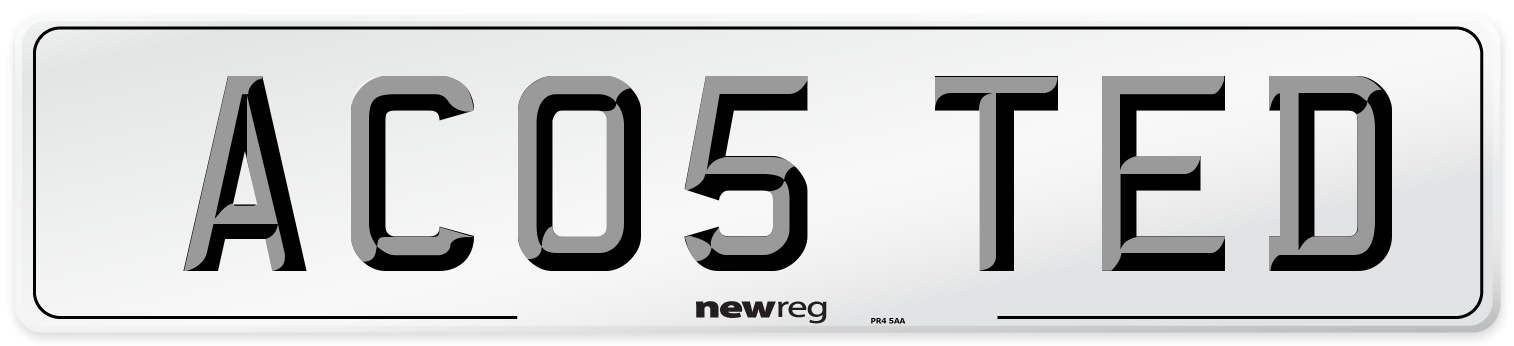 AC05 TED Front Number Plate