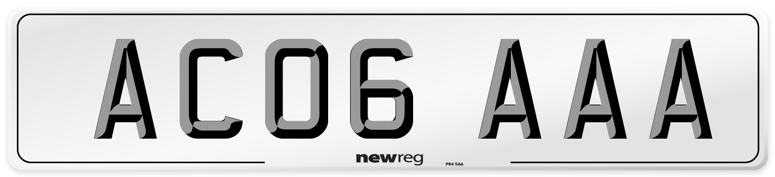 AC06 AAA Front Number Plate