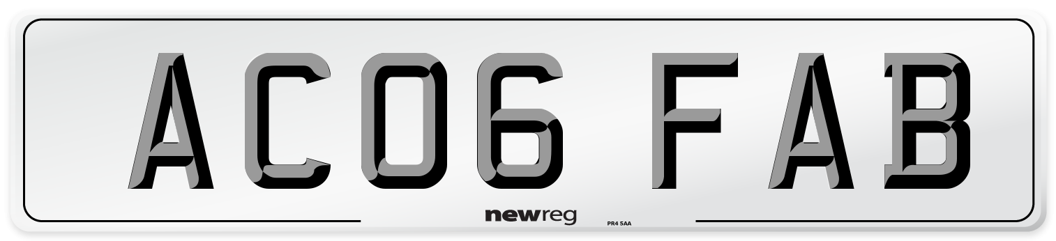 AC06 FAB Front Number Plate