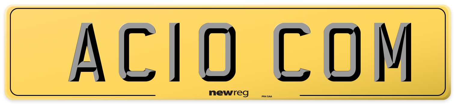 AC10 COM Rear Number Plate