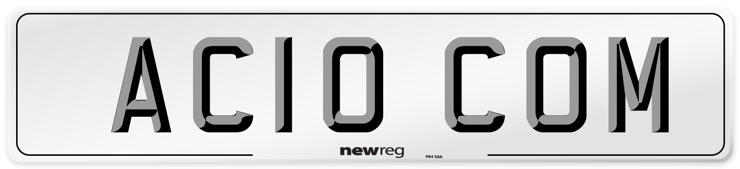 AC10 COM Front Number Plate