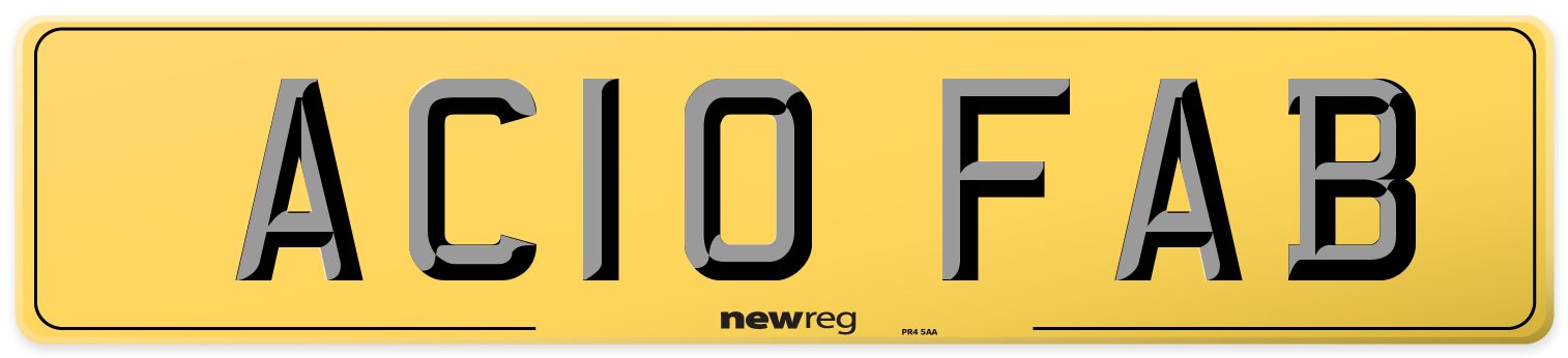 AC10 FAB Rear Number Plate