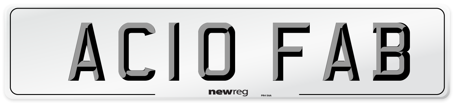 AC10 FAB Front Number Plate
