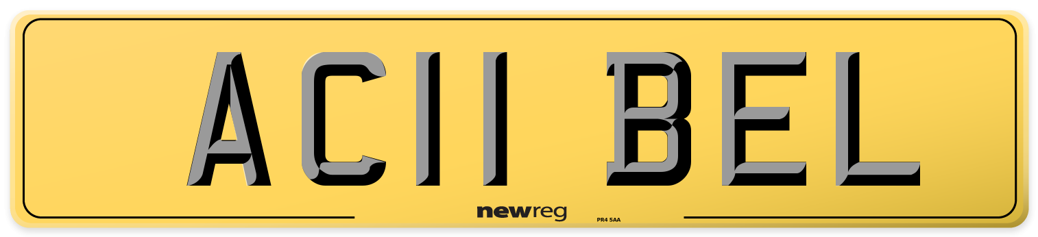 AC11 BEL Rear Number Plate