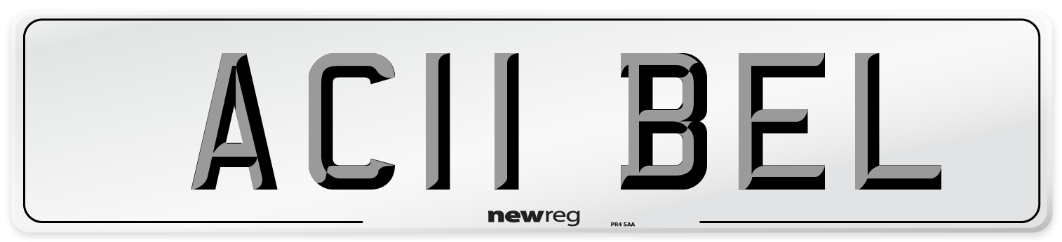 AC11 BEL Front Number Plate