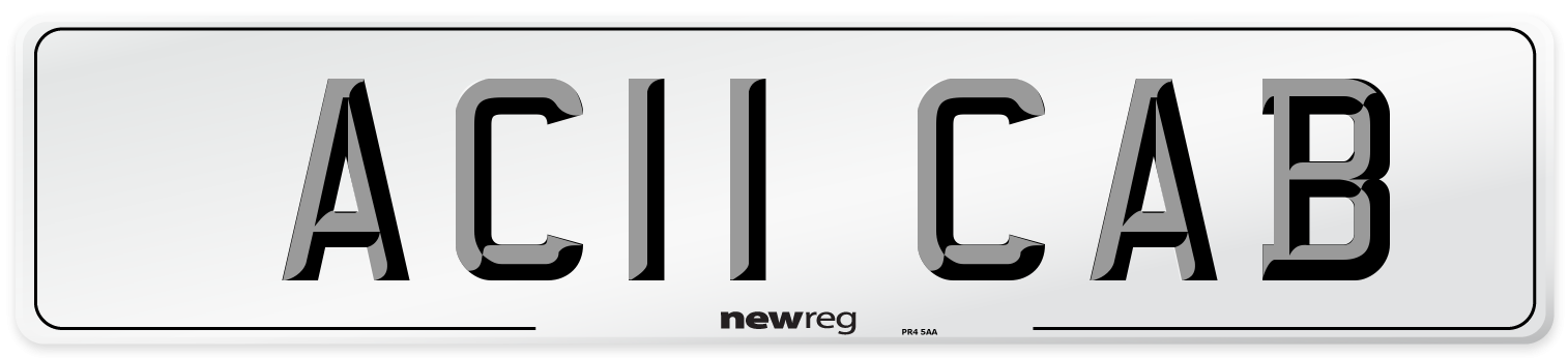 AC11 CAB Front Number Plate