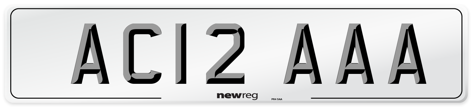 AC12 AAA Front Number Plate