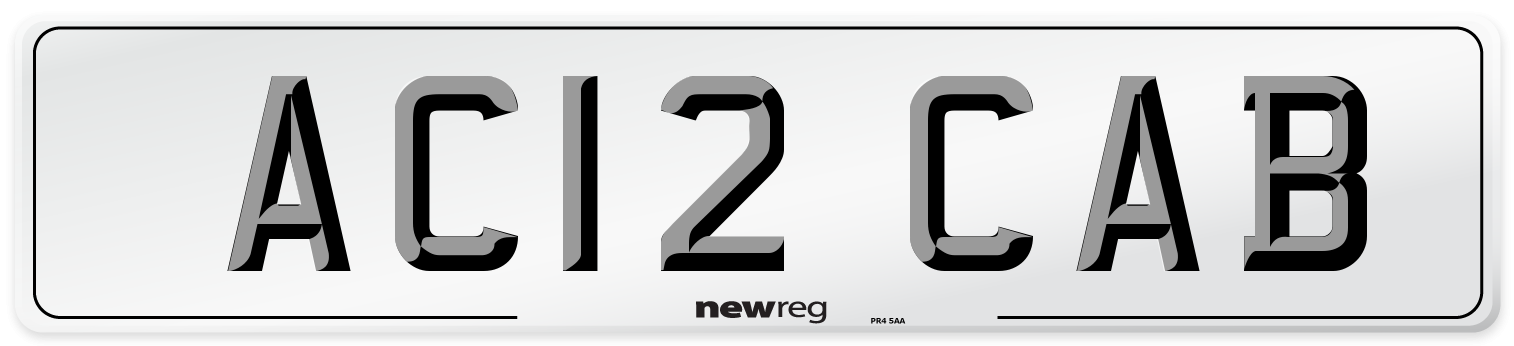 AC12 CAB Front Number Plate