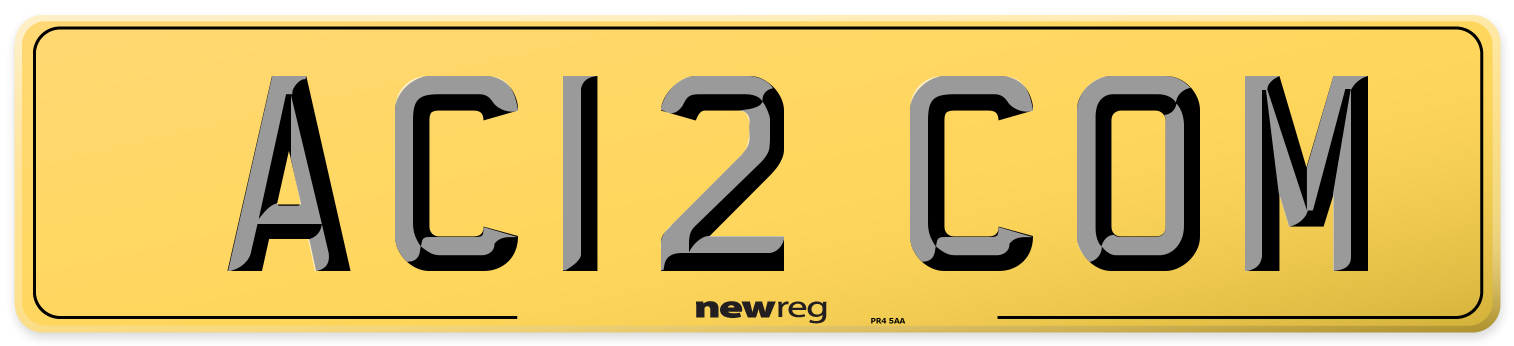 AC12 COM Rear Number Plate