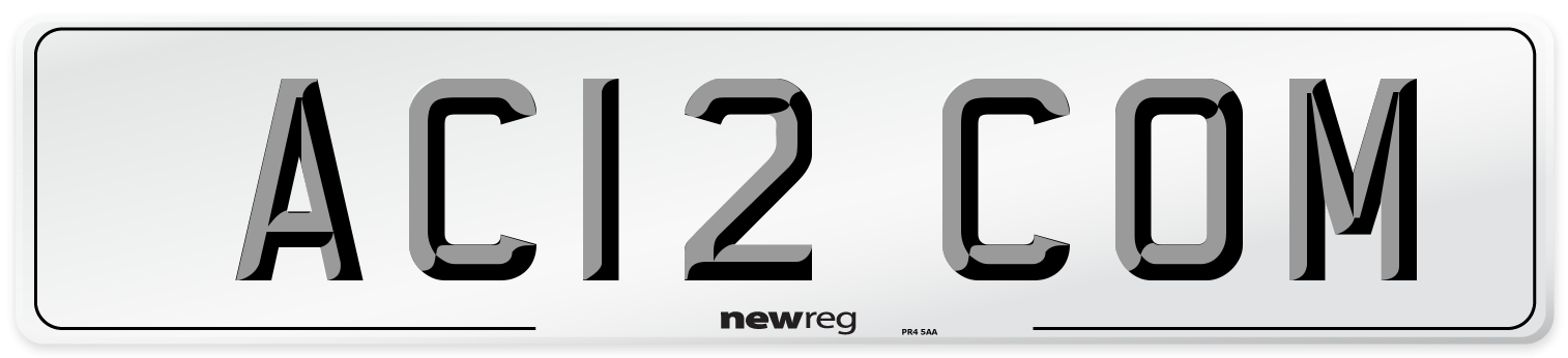 AC12 COM Front Number Plate