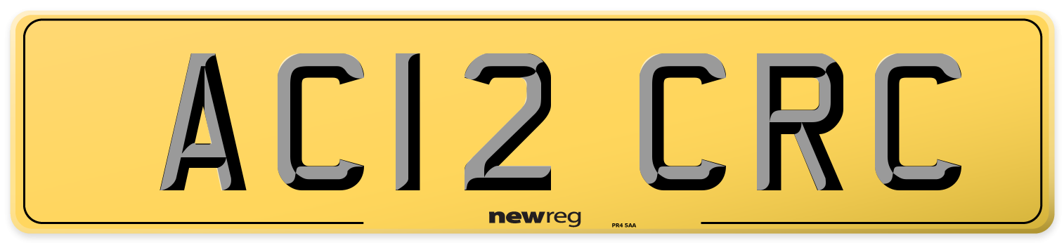 AC12 CRC Rear Number Plate