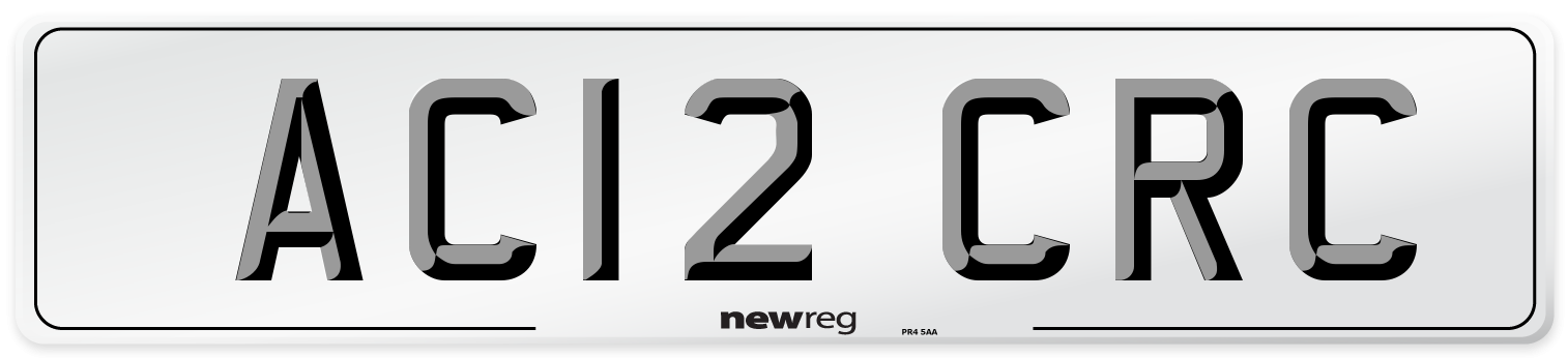 AC12 CRC Front Number Plate