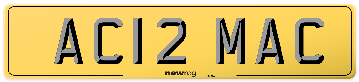 AC12 MAC Rear Number Plate
