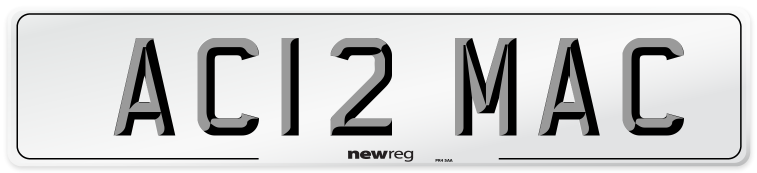 AC12 MAC Front Number Plate
