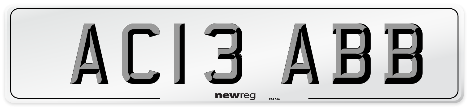 AC13 ABB Front Number Plate