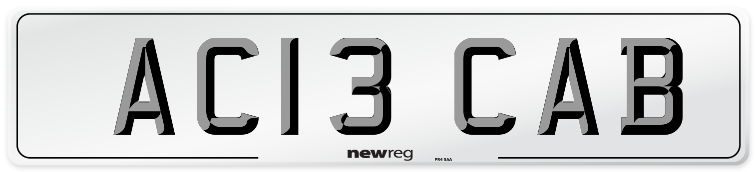 AC13 CAB Front Number Plate