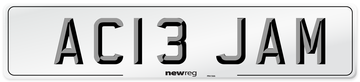 AC13 JAM Front Number Plate