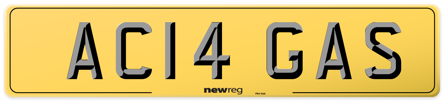 AC14 GAS Rear Number Plate