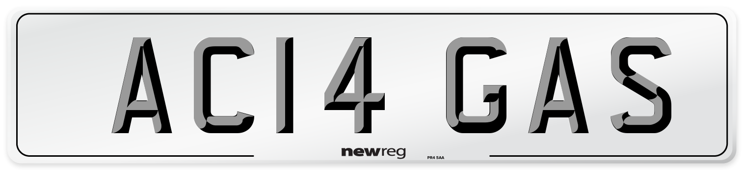 AC14 GAS Front Number Plate
