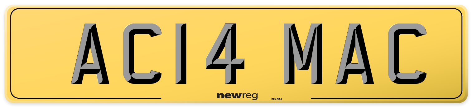 AC14 MAC Rear Number Plate