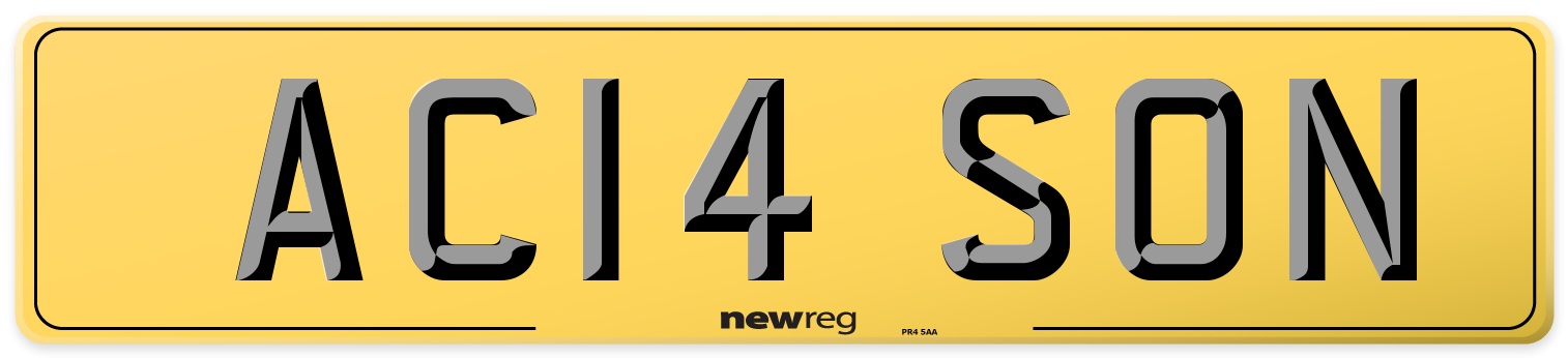 AC14 SON Rear Number Plate