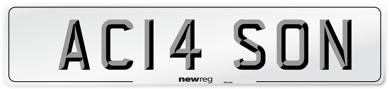 AC14 SON Front Number Plate