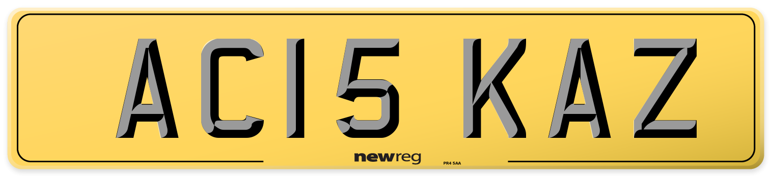 AC15 KAZ Rear Number Plate
