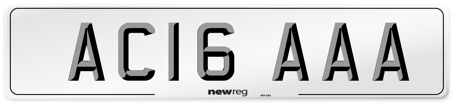 AC16 AAA Front Number Plate