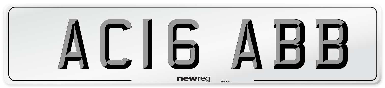 AC16 ABB Front Number Plate