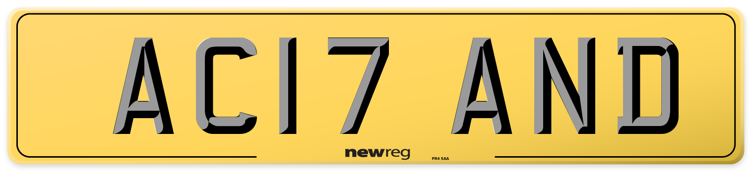 AC17 AND Rear Number Plate
