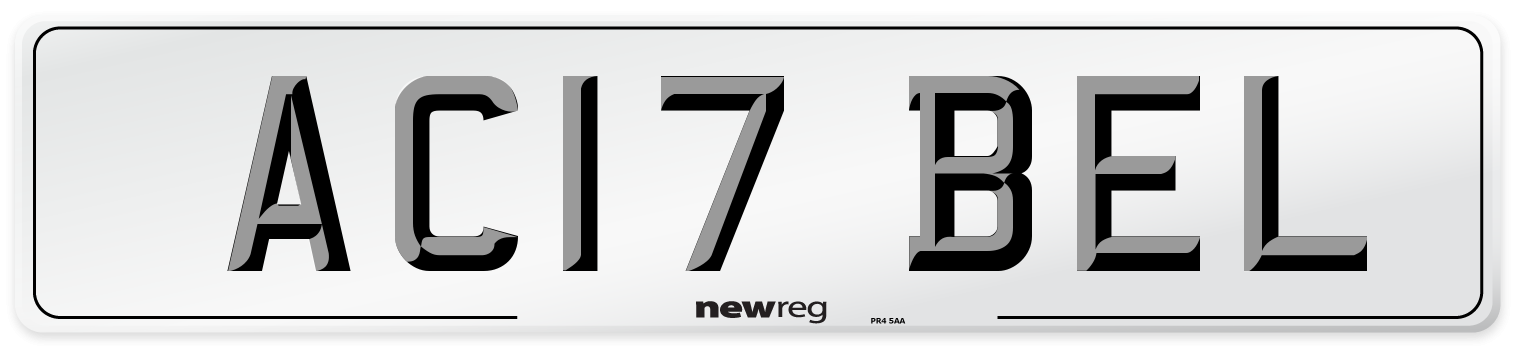 AC17 BEL Front Number Plate