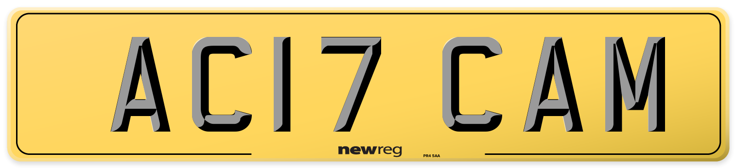 AC17 CAM Rear Number Plate