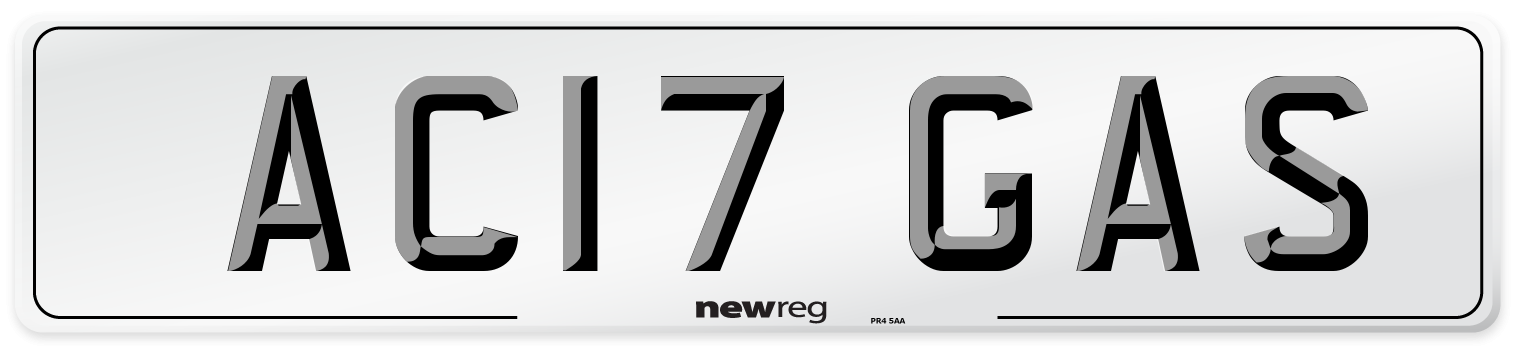 AC17 GAS Front Number Plate