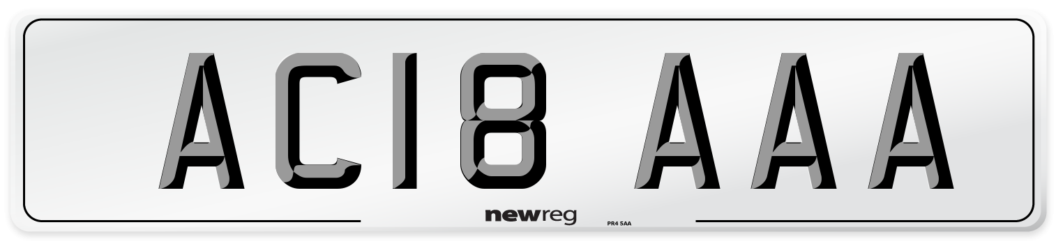AC18 AAA Front Number Plate
