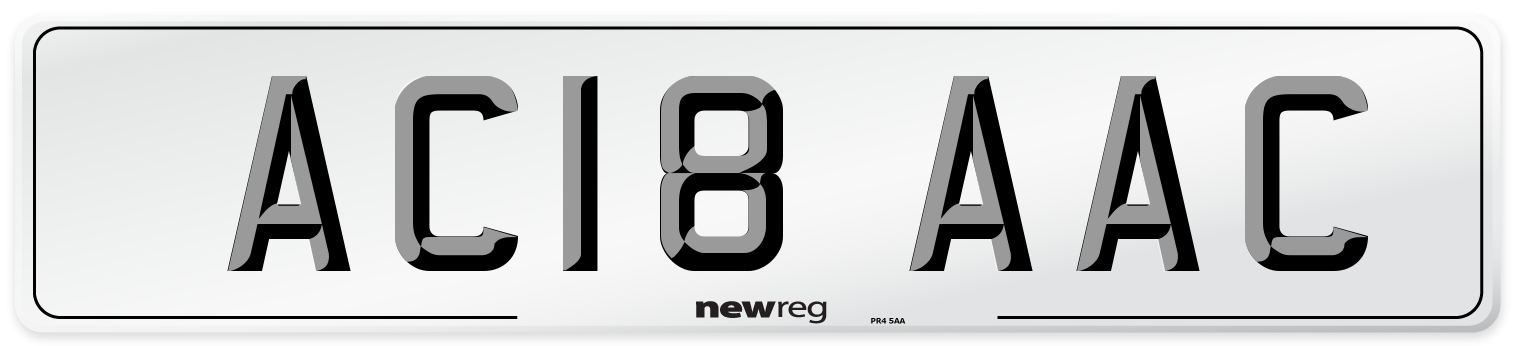 AC18 AAC Front Number Plate