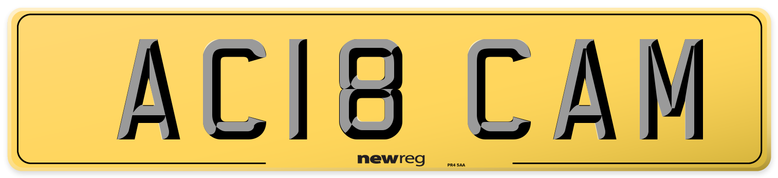 AC18 CAM Rear Number Plate