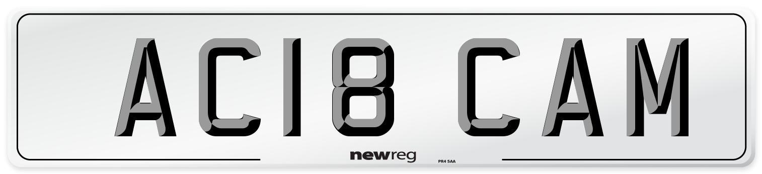 AC18 CAM Front Number Plate