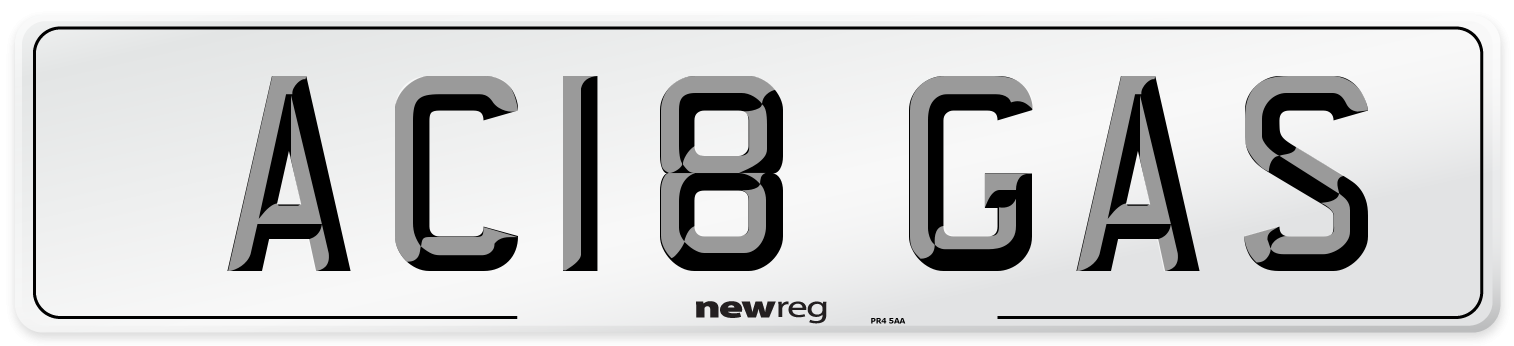 AC18 GAS Front Number Plate