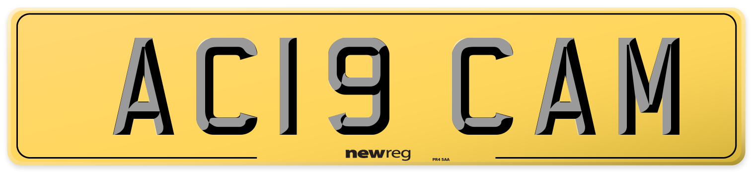 AC19 CAM Rear Number Plate