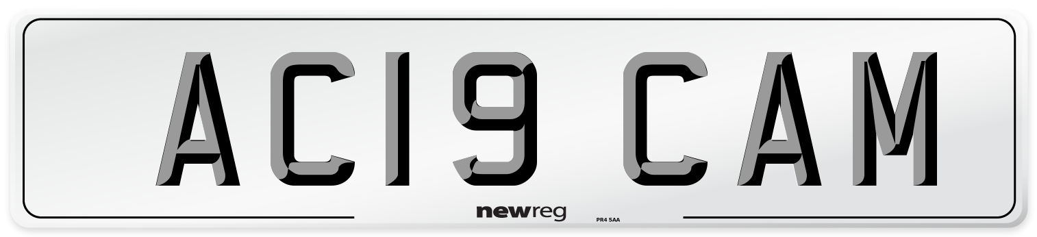 AC19 CAM Front Number Plate
