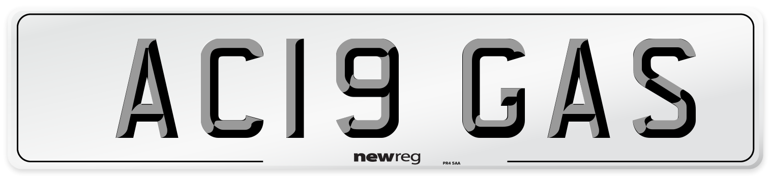 AC19 GAS Front Number Plate