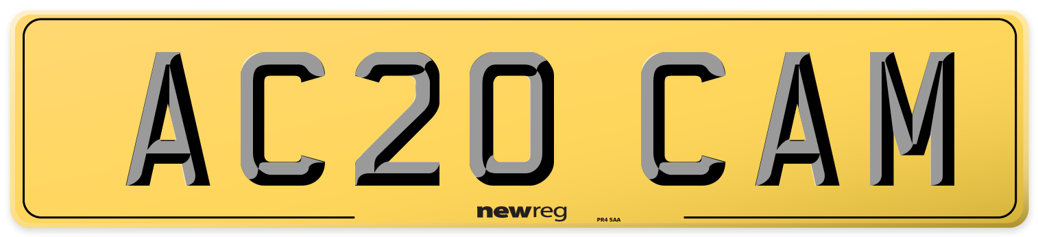 AC20 CAM Rear Number Plate
