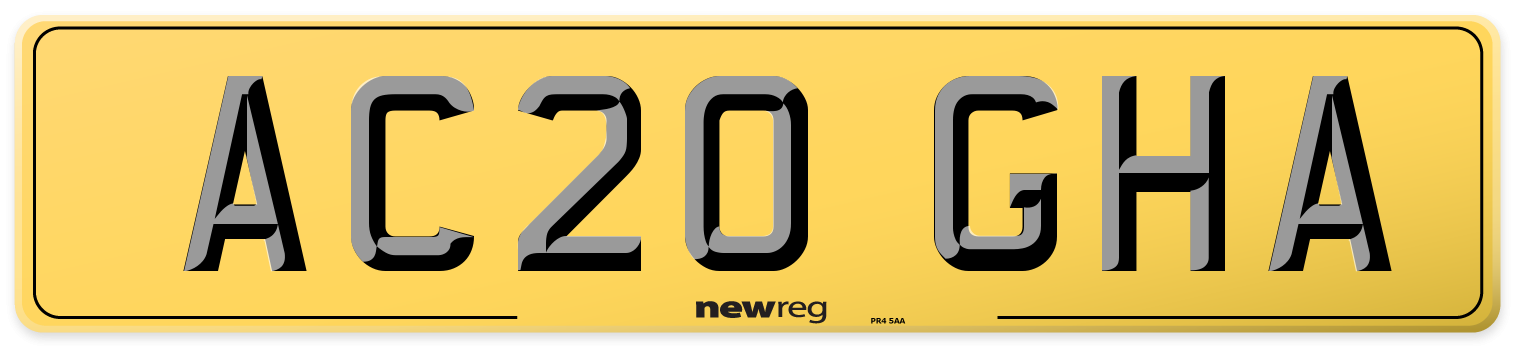 AC20 GHA Rear Number Plate